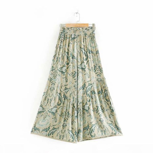 

women khaki green phoenix flower floral print boho pants cotton casual beach wide leg pants capris long trousers bohemian spring summer pant, Black;white