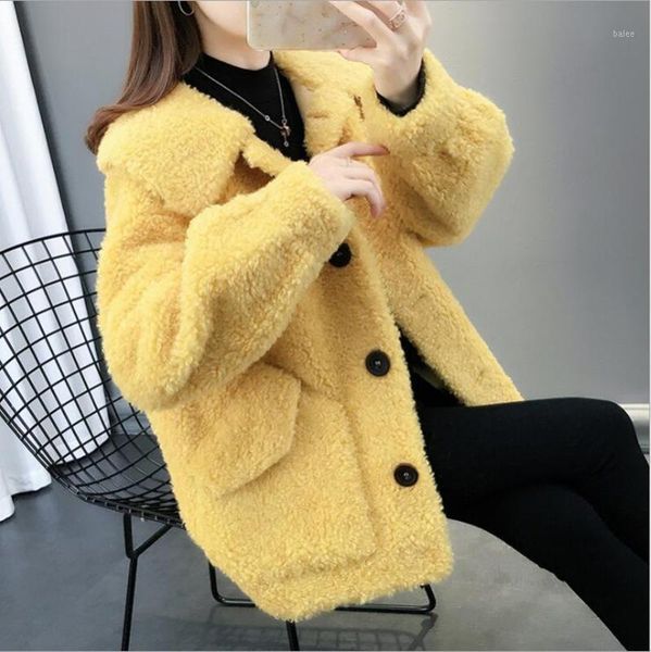 

bella philosophy green single breasted loose faux fake fur coat lady outwear suede winter warm jackets coats female yellow 1, Black