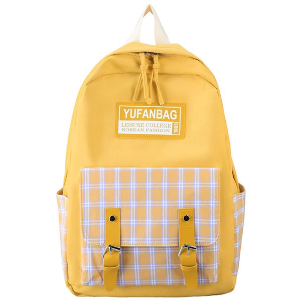 

2020 ladies kawaii backpack plaid harajuku female book fashion bag new student girl canvas cute backpack women school bag lapc1223