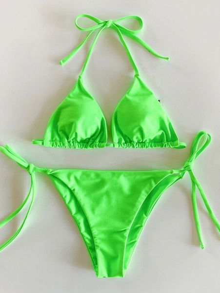 

triangle tie side bikini swimsuit z8v3#, White;black