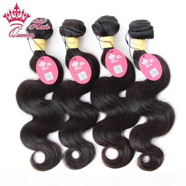 

queen hair products peruvian virgin body wave 4pcs lot 100g pcs (12"-28") hair weaves, human hair weave extention, Black