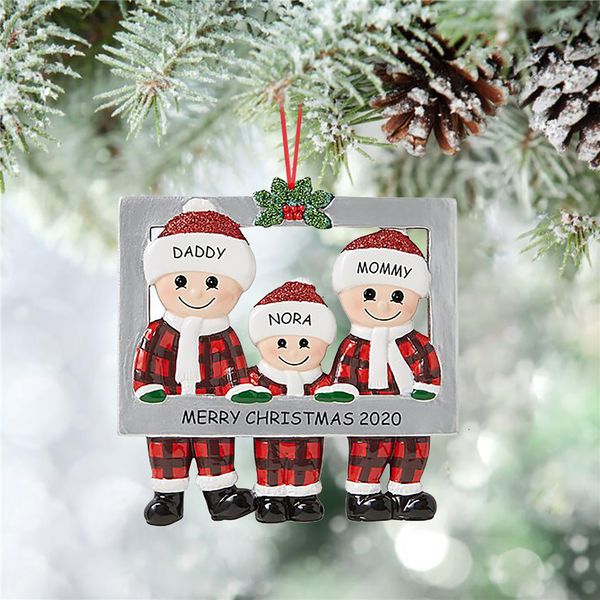 

hanging 2020 tree family pendants decoration christmas ornaments diy santa claus gift greeting card home decor
