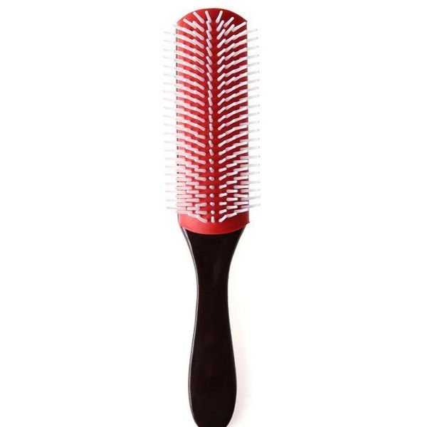 

men anti-static 9 rows hair brush comb hairdressing scalp massager hairdressing straight curly scalp mass sqcoeh, Silver