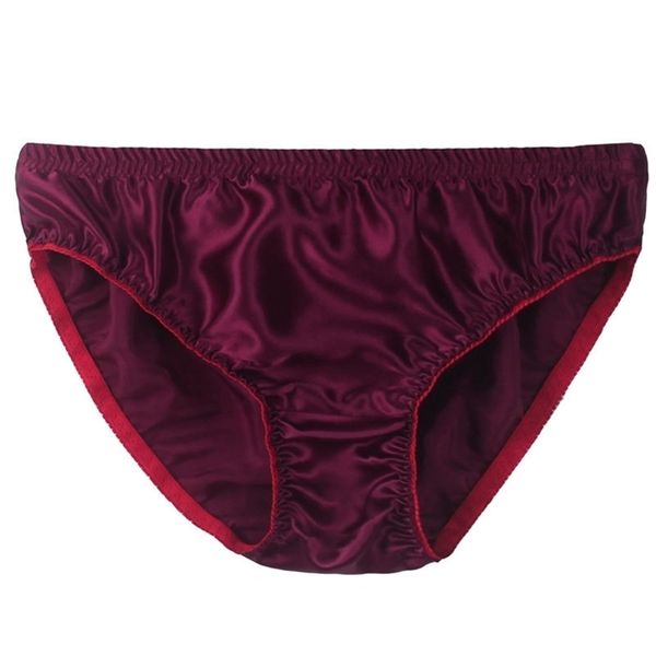 

wholesale 6 pieces sexy100% silkworm silk underwear comfortable briefs large size health breathable men summer loose 201112, Black;white