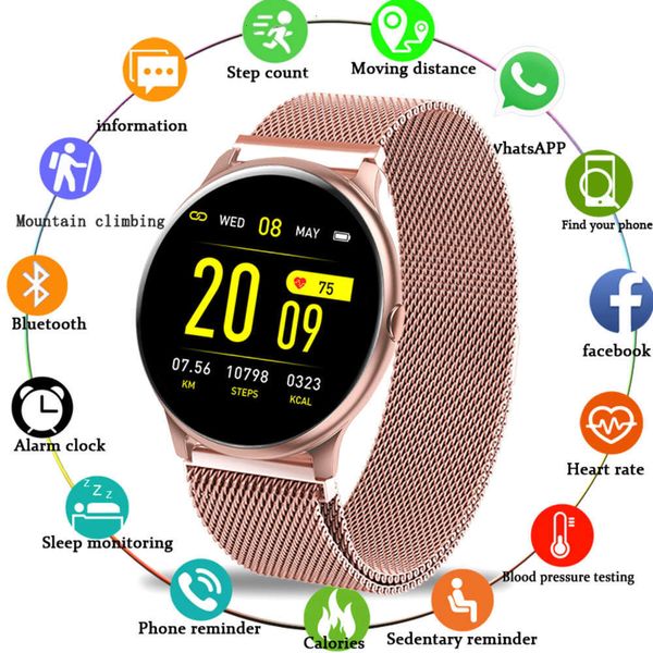 

multifunctional smart watch for men women, sports accsori, heart rate and blood prsure control, color screen, waterproof ip67, packingbgt