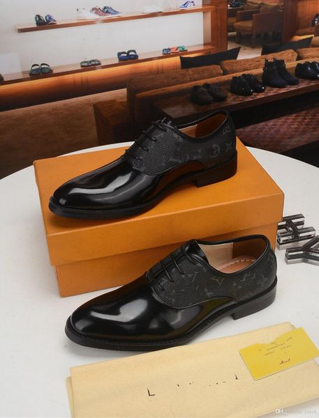 

mm crocodile shoe luxury mens classic coiffeur slip designer dress formal mens shoes genuine leather big size 45 brown dress office shoes me, Black