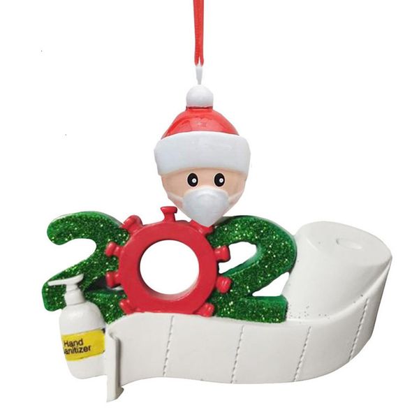 

hanging pendant diy tree 2020 mask snowman christmas quarantine survivor decoration ku4c