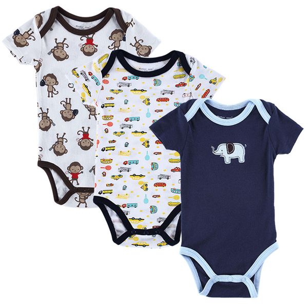 

new clothes romper 3 pcs short sleeve newborn girl boy fashion body overall menino baby rompers 201027, Blue