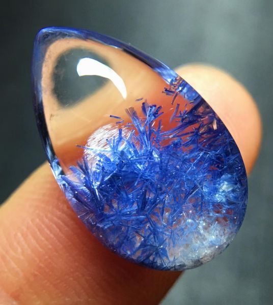 

blue rutilated natural dumortierite quartz oval talon 21*13*9mm crystal fashion pendant jewelry certificate aaa fdw7, Silver