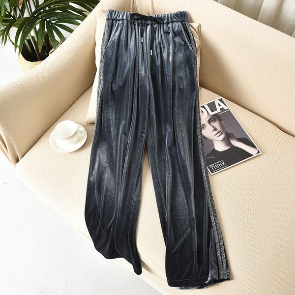 

casual sleepwear women pajamas pants velvet sleep bottoms soft nightwear intimate lingerie home clothes velour homewear pijamas, Black;red