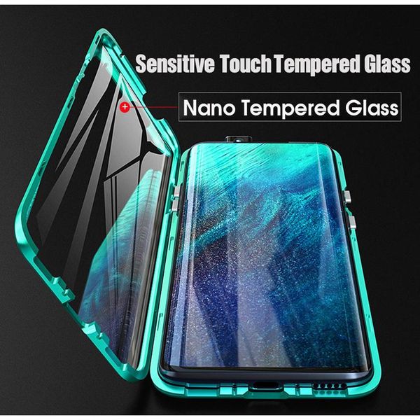 

360 magnetic adsorption metal case for oppo realme 7 6 5i reno 4 3 pro lite a9 a5 a31 a11x 202 bbyuqs