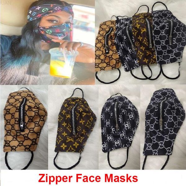 

face masks with zipper luxury mask washable designer dustproof respirator riding cycling sports print fashion zip masks