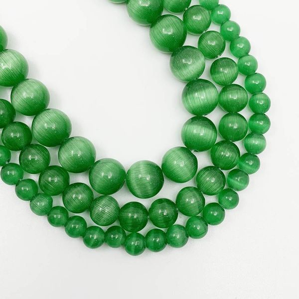 

1strand lot 6 8 10mm natural cat eye stone round loose opal bead cymophane spacer beads for jewelry making findings diy bracelet h bbyfsr