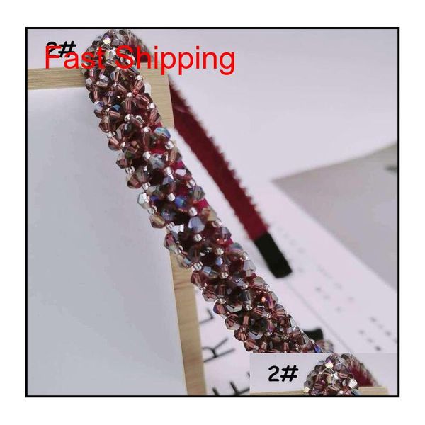 

new red diamond headbands for women of party with crystal 12 pcs de@si#gner head bands rhinestone h qylmoi nana_shop, Black;brown