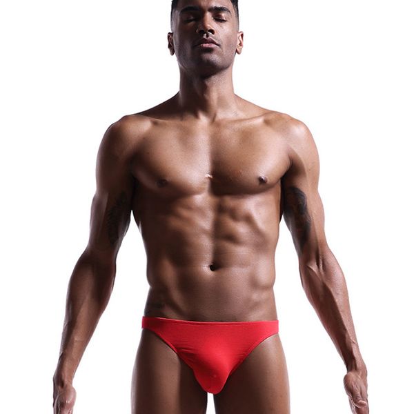 

modal underwear briefs u convex pouch breathable shorts underpants gay men's youth low waist solid color bottom pants, Black;white