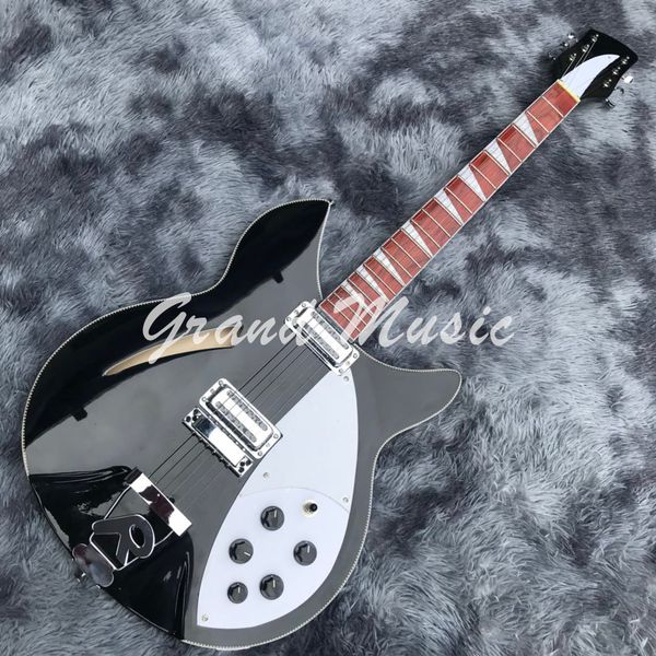 

custom half hollow rick 360 electric guitar 6 strings in black color