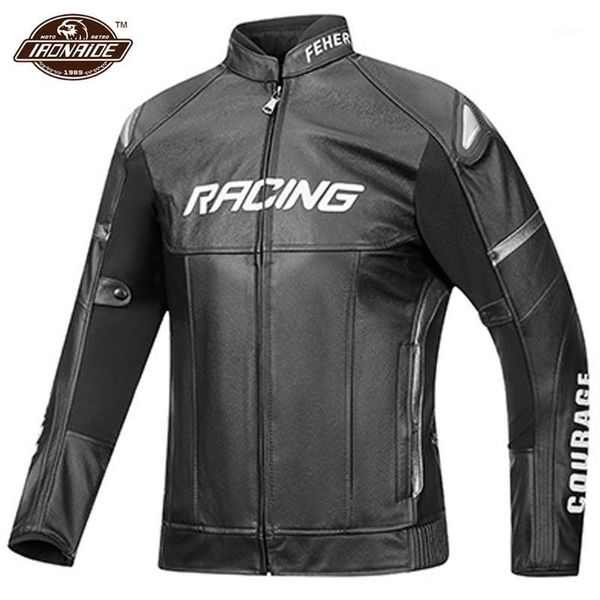 

motorcycle apparel cowhide leather jacket man motocross retro chaqueta moto wearable protection racing riding 3colour1