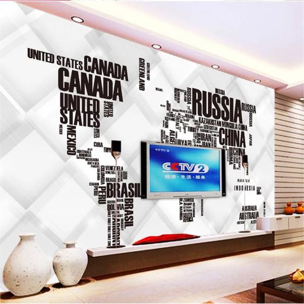 

wallpapers custom any size mural wallpaper 3d white and black letter fresco living room office study interior decor