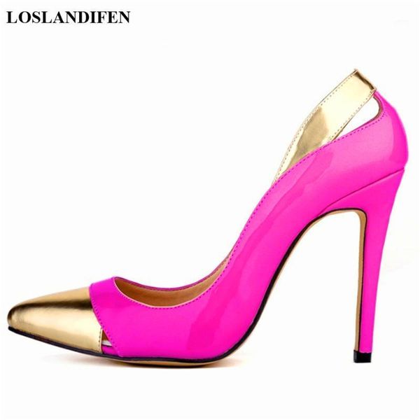 

star style party shoes new arrival fashion mixed colors patent leather shallow women pumps pointed toe high heels shoes1, Black