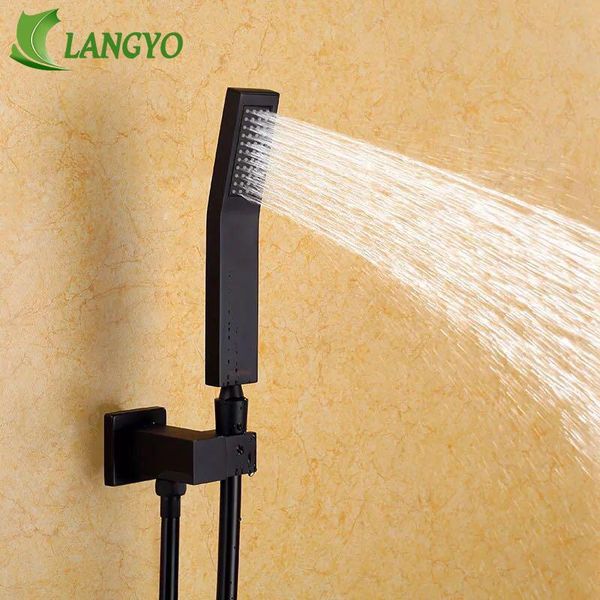 

langyo brass black bathroom shower set 810 12 shower head shower faucet wall mounted valve diverter mixer handheld set wmtmeq