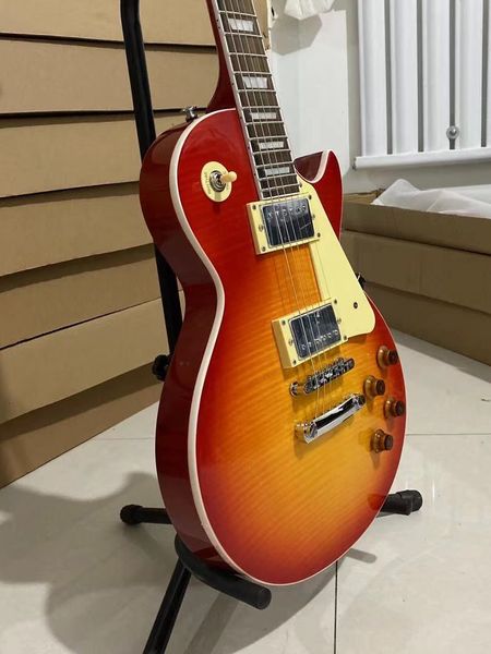 

lp electric guitar cherry sunburst color rosewood fingerboard chrome hardware mahogany body