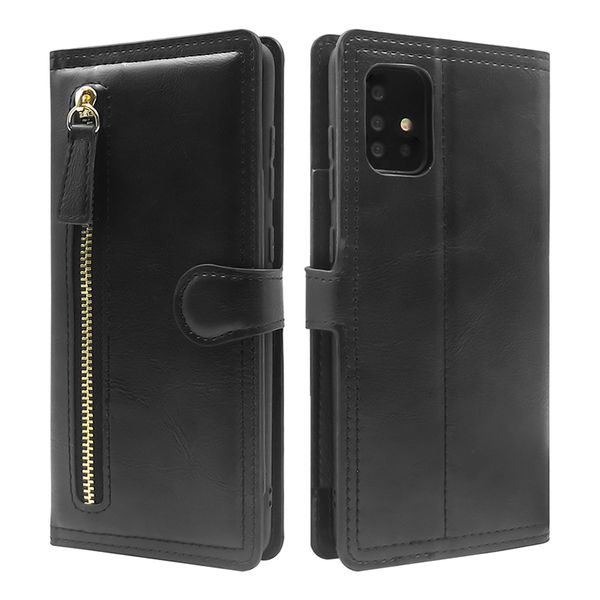 

wallet zipper leather phone case for iphone12 11pro xs max x xr 7 8 phone cover for samsung s10 s20