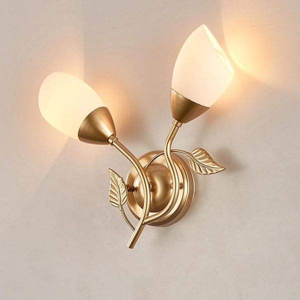 

wall lamp led glass black/gold indoor modern nordic e27/e14 bulb sconces lights for bedroom bedside home decoration