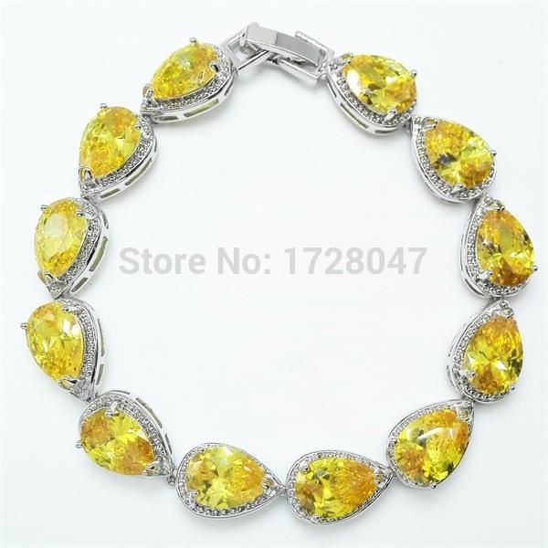 

white gold filled zircon stone bracelet water drop design women fashion jewelry bracelets new arrival, Black