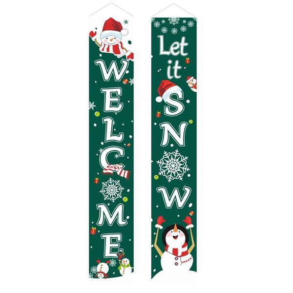 

2020 new christmas door curtain couplets holiday outdoor decoration door couplets christmas hanging flag banner hot