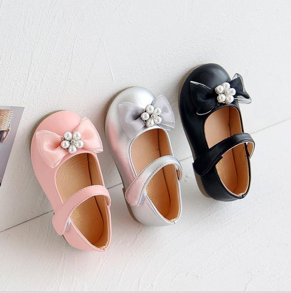 

kids shoes new spring autumn summer baby girls flats children shoes princess students shoes 21-30, Black;grey