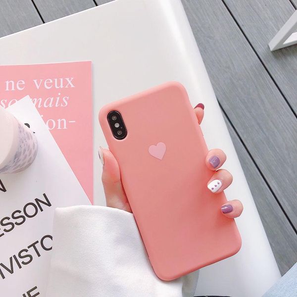 

candy color phone cases for iphone 6 6s 7 8 plus x xr xs max cases love heart silicone cover for iphone wmtqgk yyysports