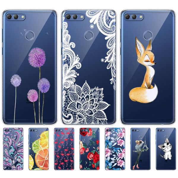 

sewqhuawei p smart enjoy 7s mobile phone silicone tpu soft shell, 360 all print transparent bagvtrvgt