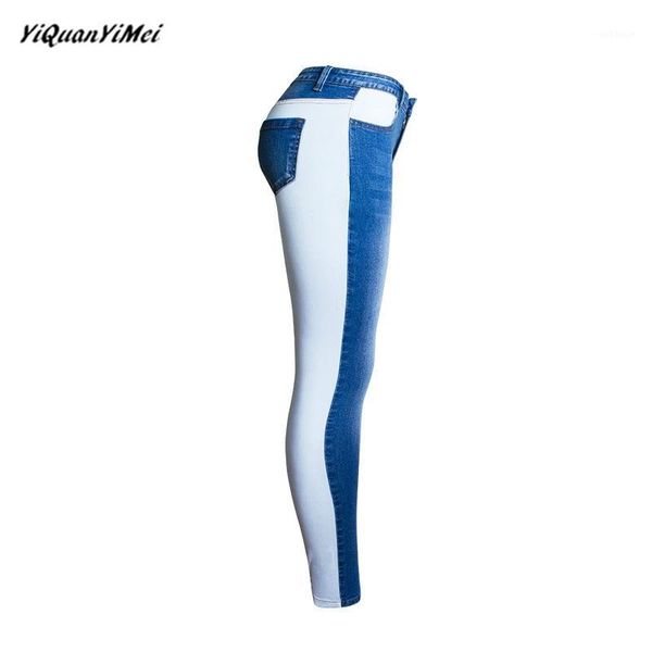 

elastic spliced high waist jeans women pencil pants skinny jeans woman jean denim pants pantalones vaqueros mujer femme jeansy1, Blue