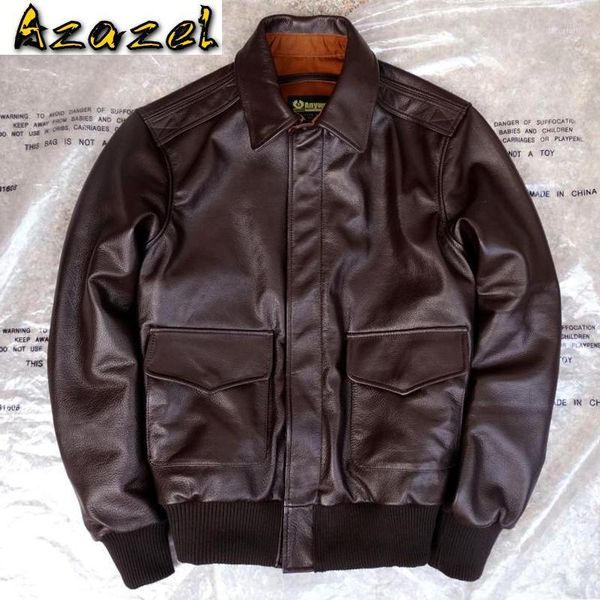 

real picture mens genuine leather jacket and coats european style cowhide jacket for mans cow leather coats 4xl plus size a9951, Black