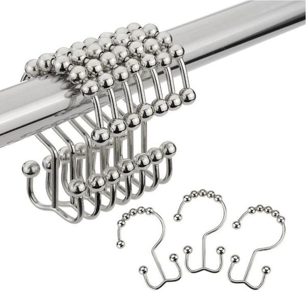 

кольца из нержавеющей стали из нержавеющей стали металлические двойные крючки для душа для ванной комнаты для ванной комнаты шторы owd206