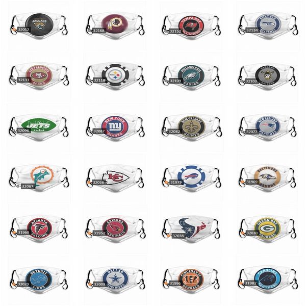 

2021 new football team face mask fashion designer luxury face mask outdoor dust proof kid face mask reusable washable and send filter