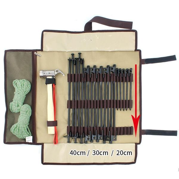 

outdoor bags camping nails bag kit camp packet storage backpack tent nail hammer portable