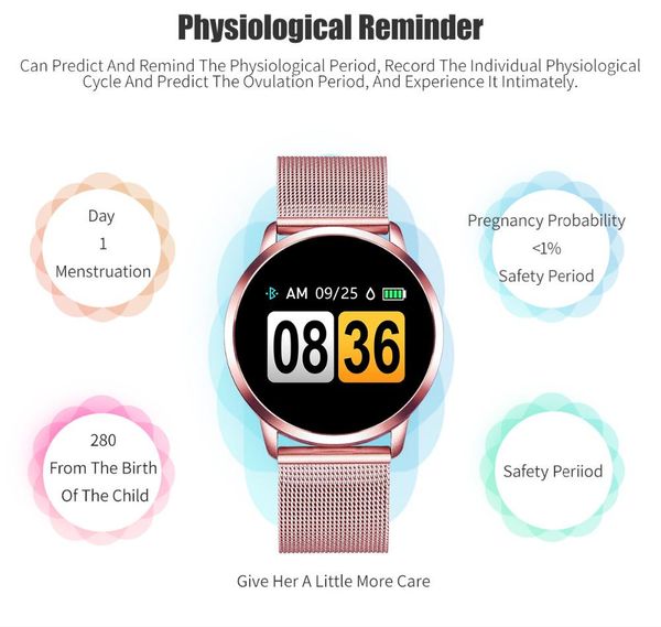 

q8 smart watch oled color screen smart watch women fashion fitness tracker heart rate monitor sale