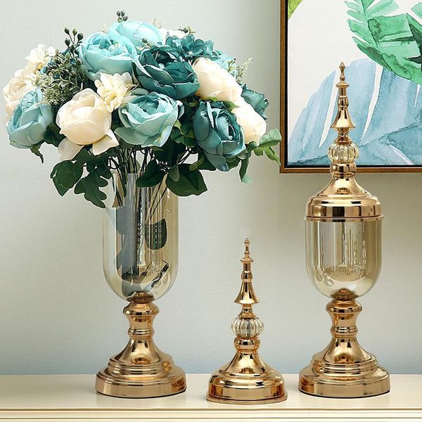 

vases european glass vase crystal ornaments modern minimalist american flower arrangement decorations dining table tv cabinet living