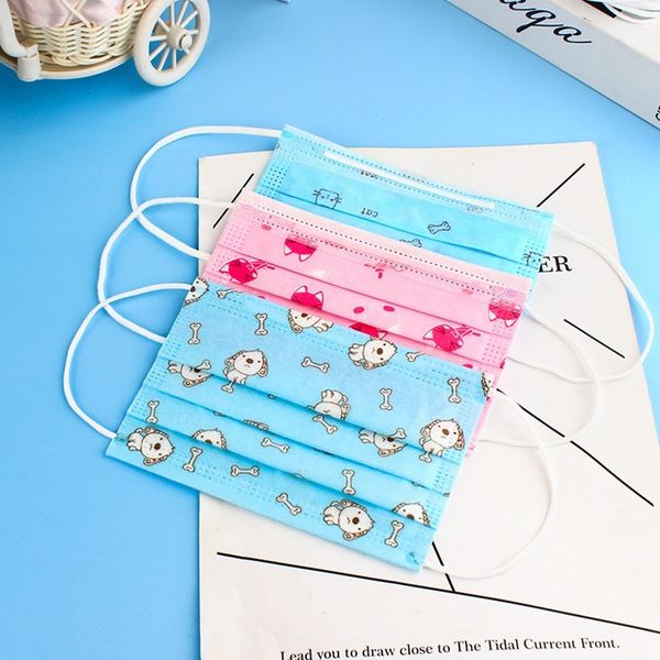 

kids face masks elastic ear loop 3 ply breathable nonwovens air anti-pollution protective disposable design mask ljjk2428-1