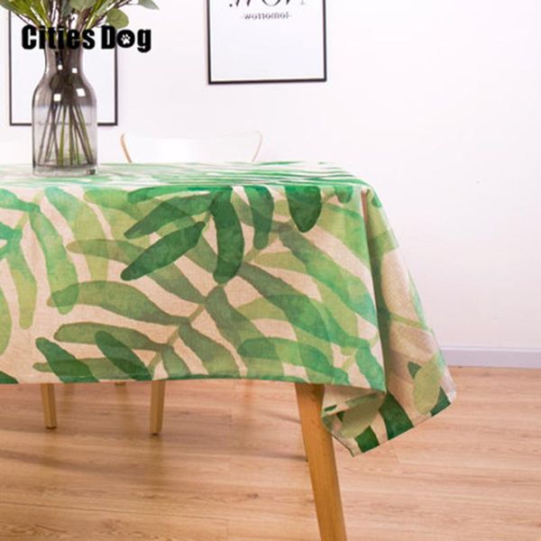 

geometry tropical plants decorative table cloth cotton linen tablecloth dining table cover for kitchen home decor cover wmtmgj