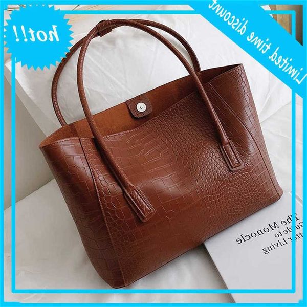

high capacity pu learn shoulder bags for 2021 trending branded designer handbags women stone pattern large hand task