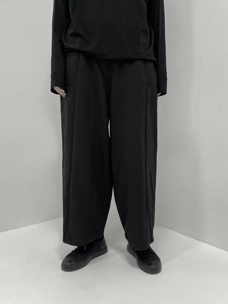 

2021 new men women's clothing hair stylist loose straight pants wide leg pants plus size costumes 27-46, Black