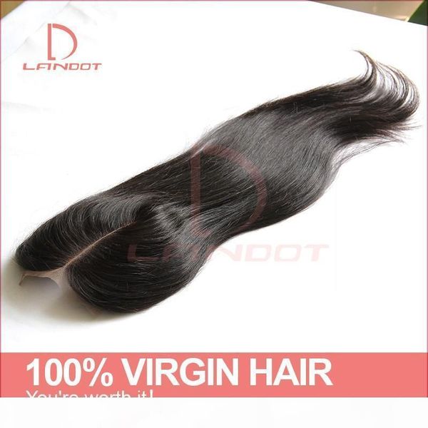 

grade 6a 4*4" virgin brazilian straight lace closure middle 3 wavy part closures unprocessed human hair closure natural, Black;brown
