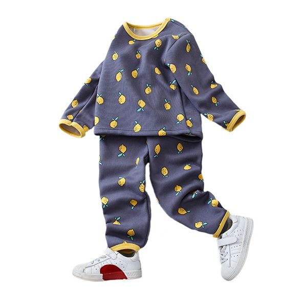 

kids girls pajamas autumn winter homewear children underwear fleece warm boys girl thermal tracksuit sets baby pajamas costume lj201216, Blue;red