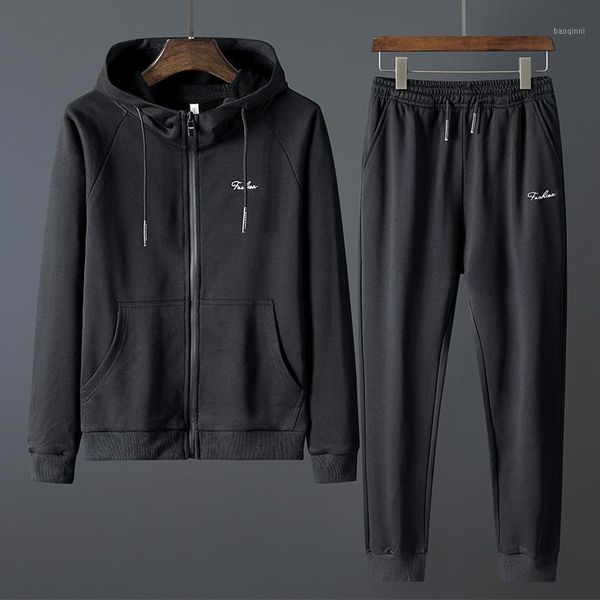 

mens sweater set solid long sleeves and pants tracksuit men plus size 8xl hoodies sport suit sweaters pants1, Gray