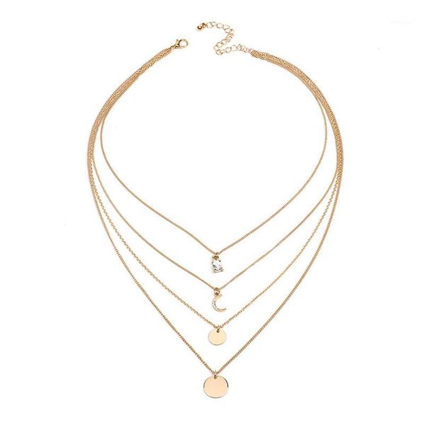 

chokers pearl moon choker necklace for women jewelry collares friend accessories aesthetics chains novel girl suspension xl101471, Golden;silver