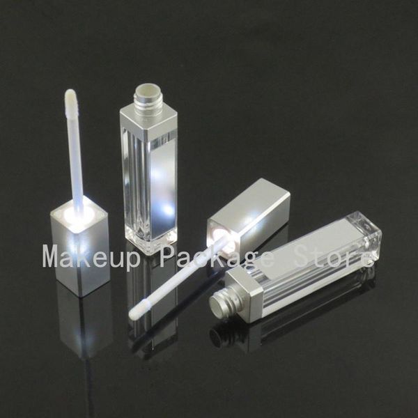 

5/10/20/30/50pcs 7.5ml square clear lip gloss tube empty lip gloss bottle with led light mirror cosmetic containers makeup tools