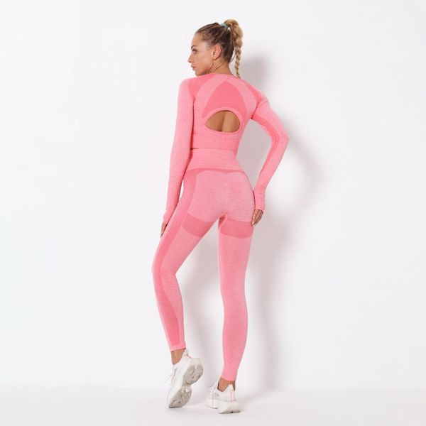 

women yoga set long sleeve high waist seamless sport leggings gym clothes sport suit short gym suit fitness sets for women c0122, Black;white