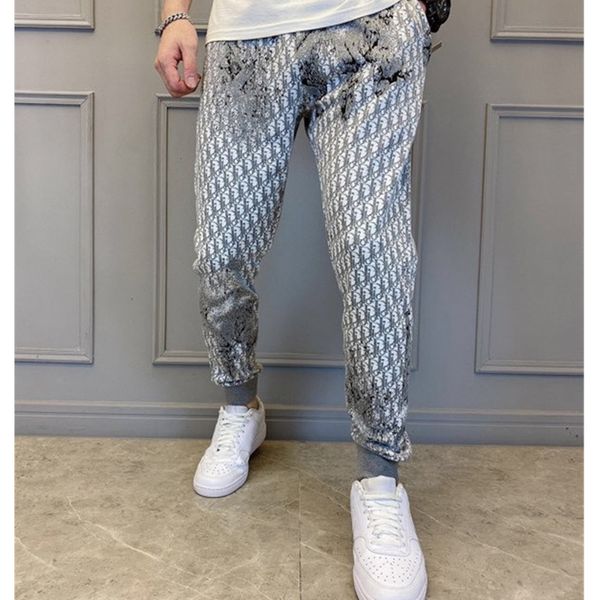 

chaopai autumn / winter 2020 side ribbon bullet screen letter jacquard trousers men's and women's bee embroidered sports casual pa, Black;white
